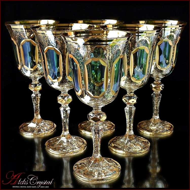 Wine glasses and glasses from the manufacturer of Czech crystal