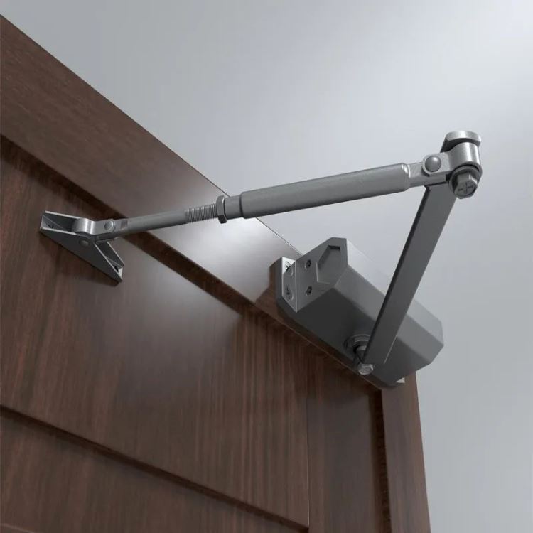 Установка доводчиков на двустворчатые металлические двери